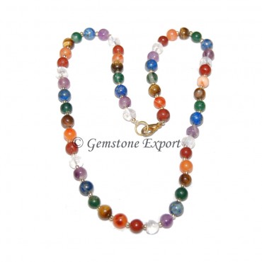 Seven Chakra Round Beads Necklace