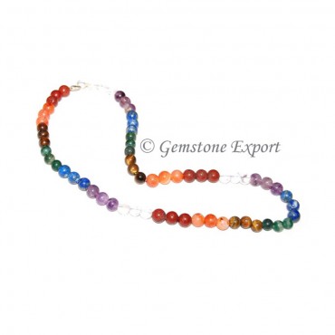 Seven Chakra Round Beads Necklace