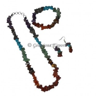 7 Chakra Stone Set Necklace With Turquoise