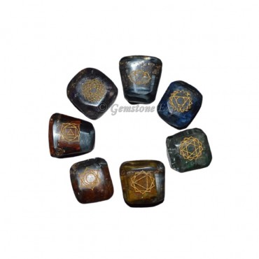 Orgone Chakra Engraved Tumbled Set