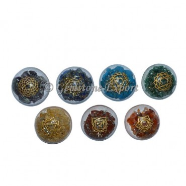 Orgone Dome Engraved Chakra Set