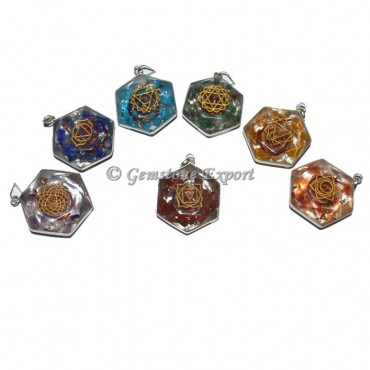 Engraved Seven Chakra Symbol Pendant Set