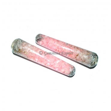 Crystal Quartz And Rose Quartz Orgone Massage Wand