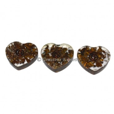 Tiger Eye Orgone Heart