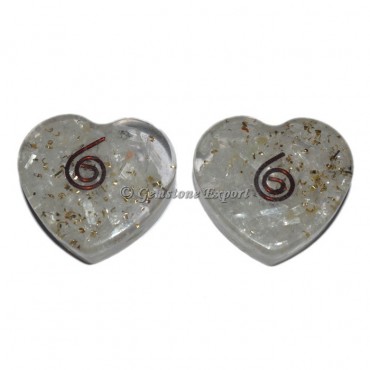 Crystal Quartz Orgone Heart