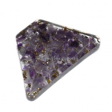 Amethyst Triangle Cut Orgonite Cabs