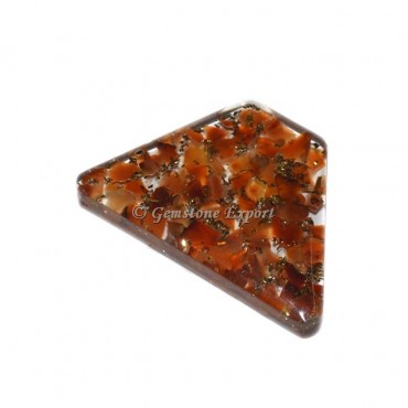 Red Carnelian Triangle Cut Orgonite Cabs