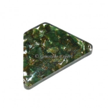 Green Jade  Triangle Cut Orgonite Cabs