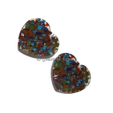 7 Chakra Chips Orgonite Heart Cab