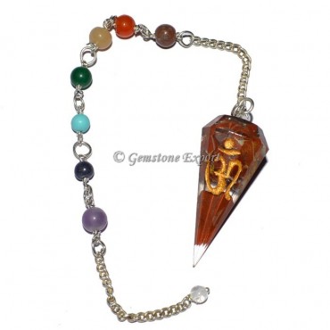 Orgone Red Jasper Pendulums with Om