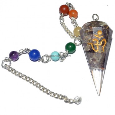 Orgone Chakra Amethyst Pendulums with Om