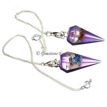 Orgone Amethyst Color Pendulums