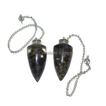 Black Tourmaline Plane Orgonite Pendulum