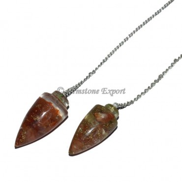 Peach Aventurine Plane Orgonite Pendulum