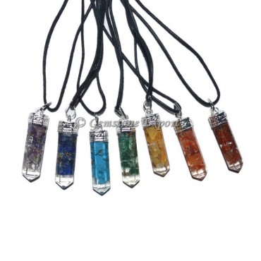 Seven Chakra Orgone Pencil Pendant Set