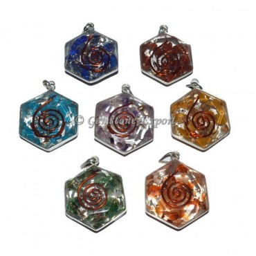 7 Chakra David Star Orgone Pendants Set