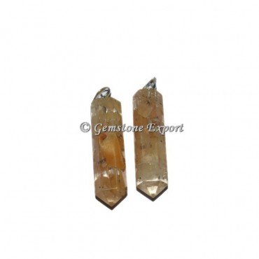 Golden Quartz  Orgonite Pencil Pendant