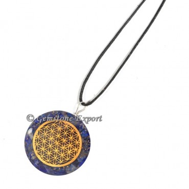 Lapis Lazuli Flower Of Life Orgone Pendants