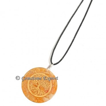 Yellow Aventurine Tree Of Life Orgone Pendants