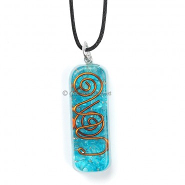 Aquamarine Orgone Tube Pendant