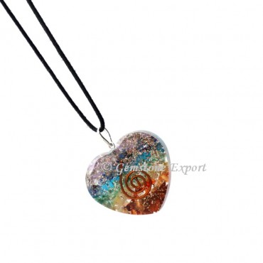 Chakra Orgone Heart Pendants