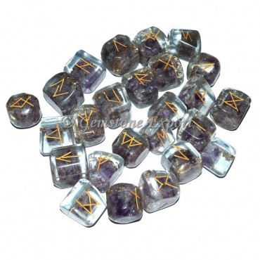 Amethyst Rune Orgonite Tumbled Stones