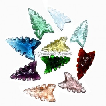 Colorful Glass Curved Arrowheads