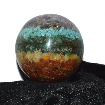 7 Chakra Bonded Orgonite Sphere