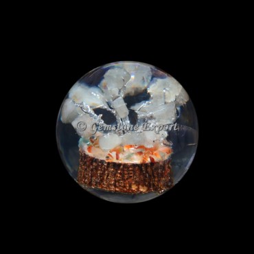 Crystal Quartz Tree Orgonite Sphere