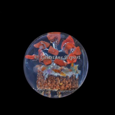 Red Jasper Tree Orgonite Sphere