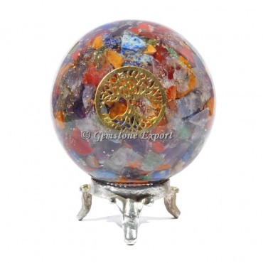 Seven Chakra Tree OF life Orgonite Sphere