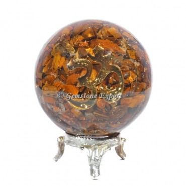 Tiger Eye Om Reiki Orgonite Sphere