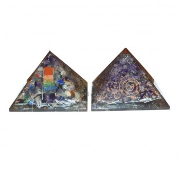 Amethyst Energy Orgone Pyramid with Chakra Pencil