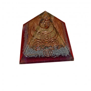 Orgone Full Brass with Chakra Orgonite Pyramids