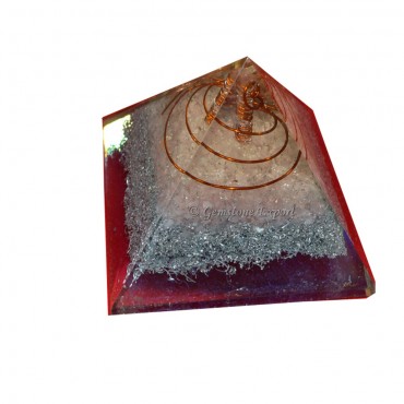 Orgone Full Brass with Rose Quartz Orgonite Pyrami