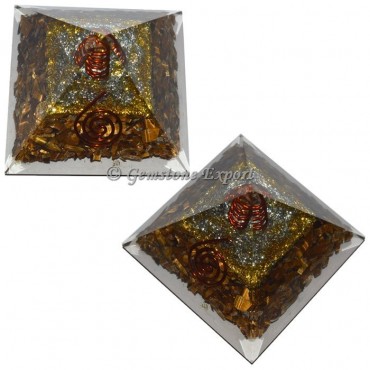 Tiger Eye Orgonite Pyramid