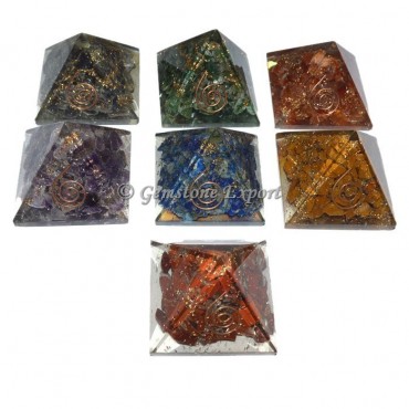 Seven Chakra Orgonite Pyramid Set