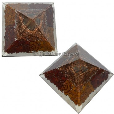 Red And Yellow Jasper Orgonite Pyramid