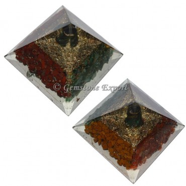 Assorted Stones Orgonite Pyramid