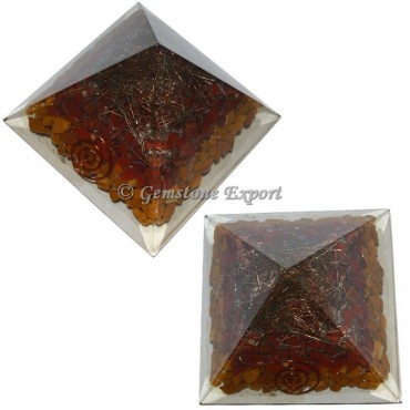 Yellow Jasper And Red Jasper Energy Orgonite Pyramid