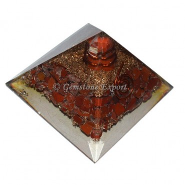 Red Jasper With Point Orgonite Pyramid