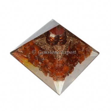 Carnelian With Point Orgonite Pyramid