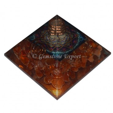 Carnelian Orgonite Pyramid