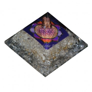 Crystal Quartz Chakra Orgonite Pyramid