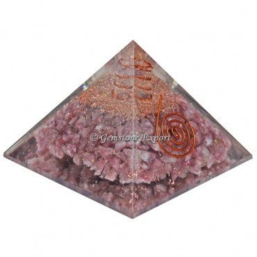 Lepidolite Healing Orgonite Pyramid