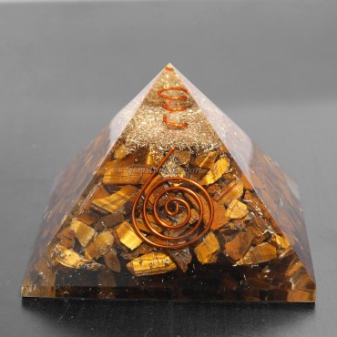 Tiger Eye Orgonite Pyramids