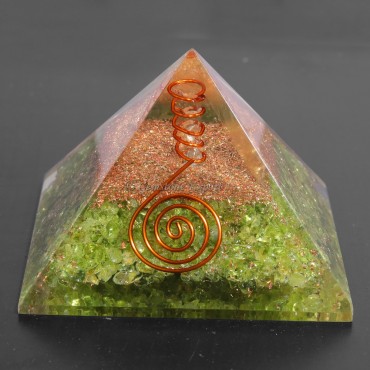 Peridot Orgonite Pyramids