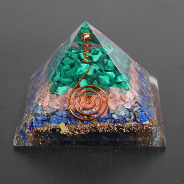 Malachite,Rose and Lapis Lazuli Orgonite Pyramids