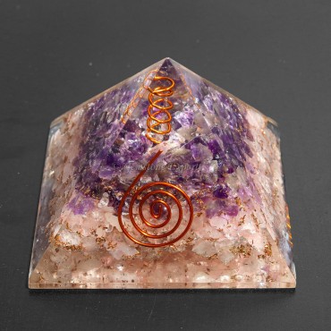 Rose and Amethyst Orgonite Pyramids