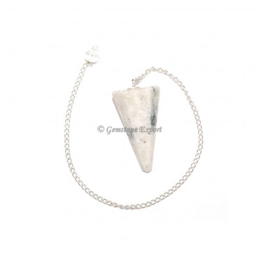 Rainbow Moonstone 6 Faceted Cone Pendulums